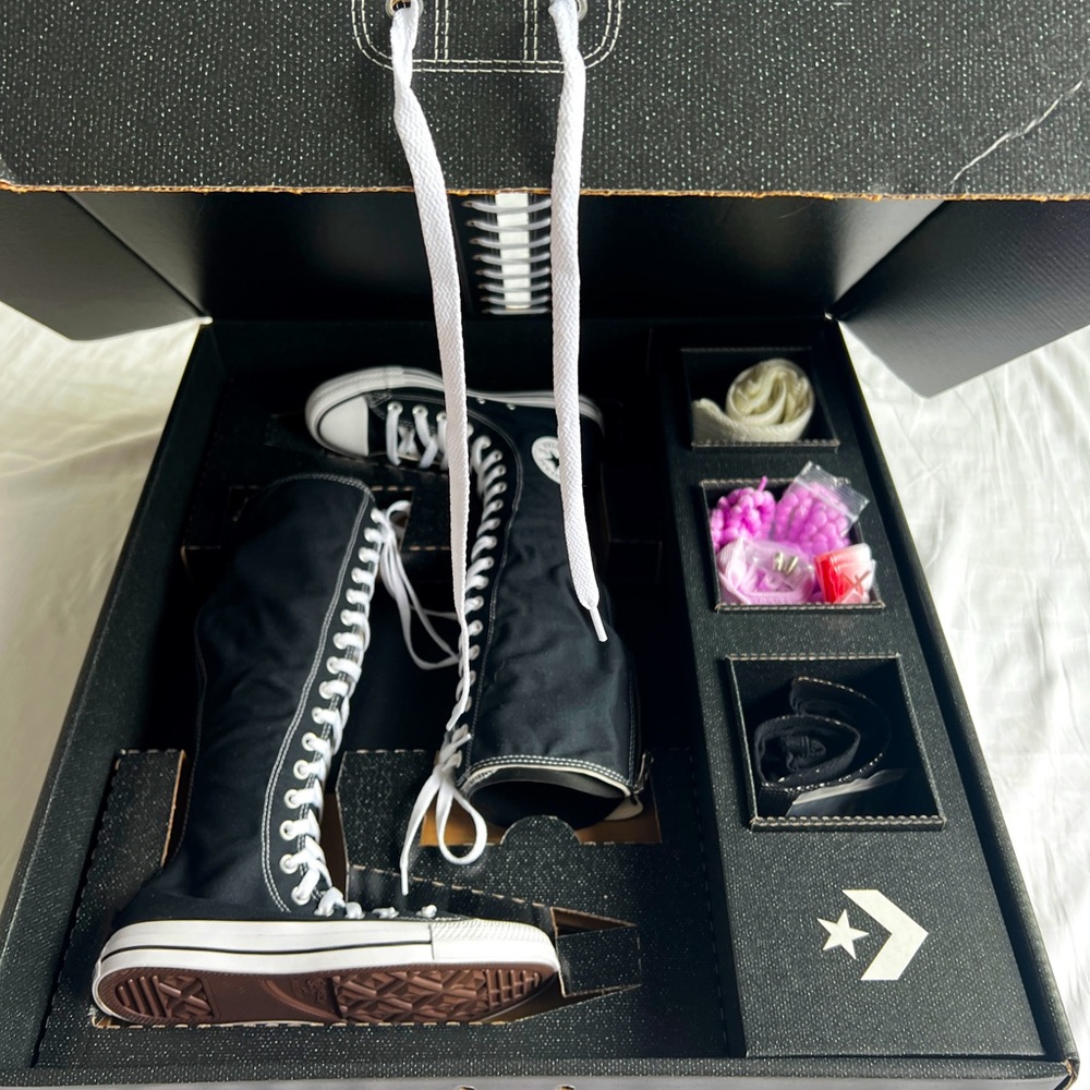 Converse Knee-Hi Chucks. W Sz 7. Blk. Ltd Edition. Elite Influencer Box Set NWT!